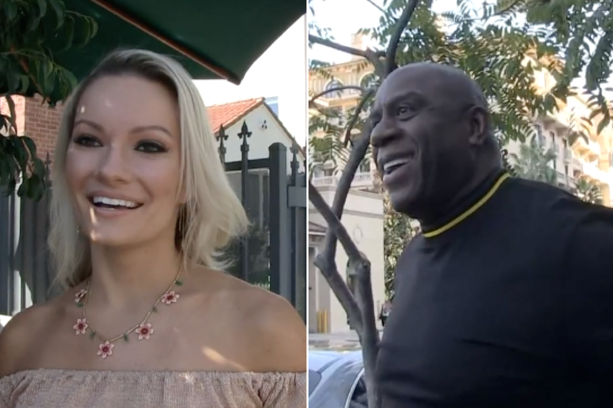 HBO ‘Winning Time’ Actress Caitlin O’ Conner Tries To Convince Magic Johnson To Watch The Show