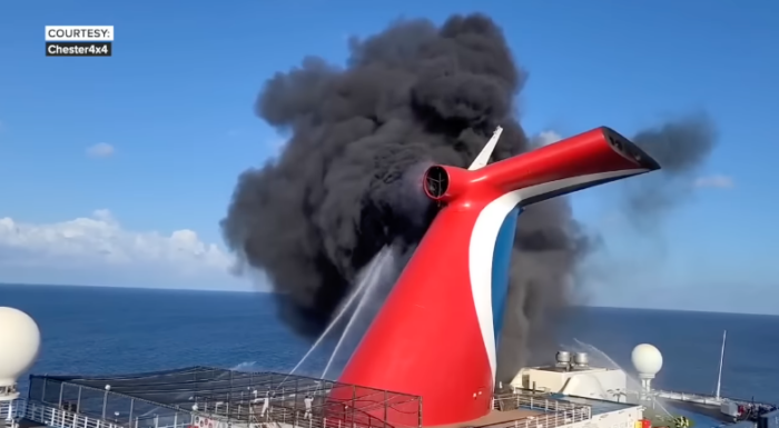 Carnival Freedom Cruise Ship Catches Fire In The Capital Of Turks & Caicos