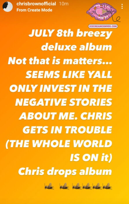 Chris Brown reacts to low album sales