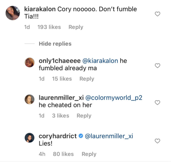 Cory Hardrict shuts down cheating rumors