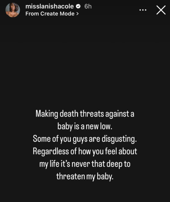 Lanisha Cole speaks out about death threats against her baby