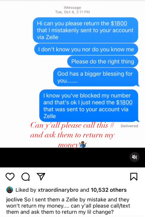 Yung Joc accidentally sends stranger 1800 payment via zelle