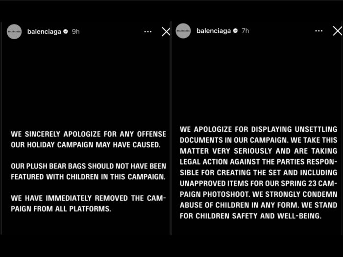 Balenciaga apology for inappropriate holiday campaign children teddy bear 2022