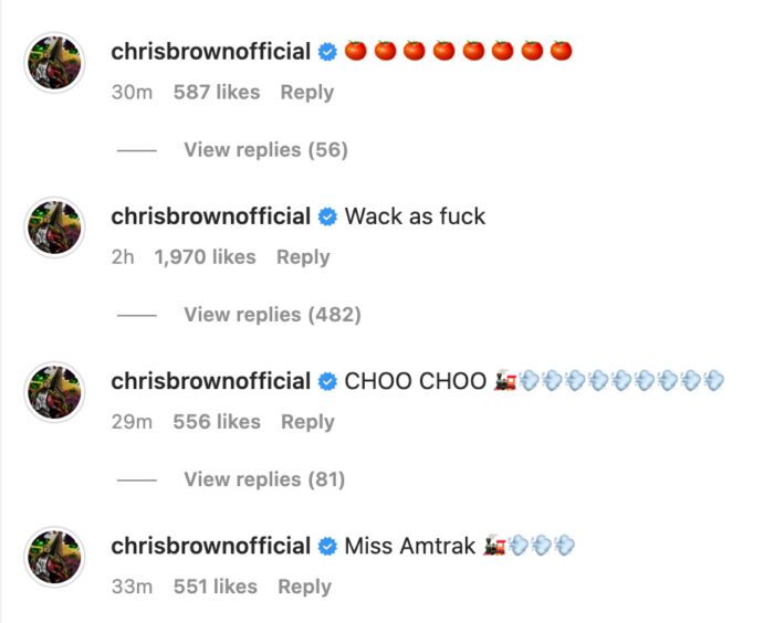Chris Brown comments on Kiely Williams video