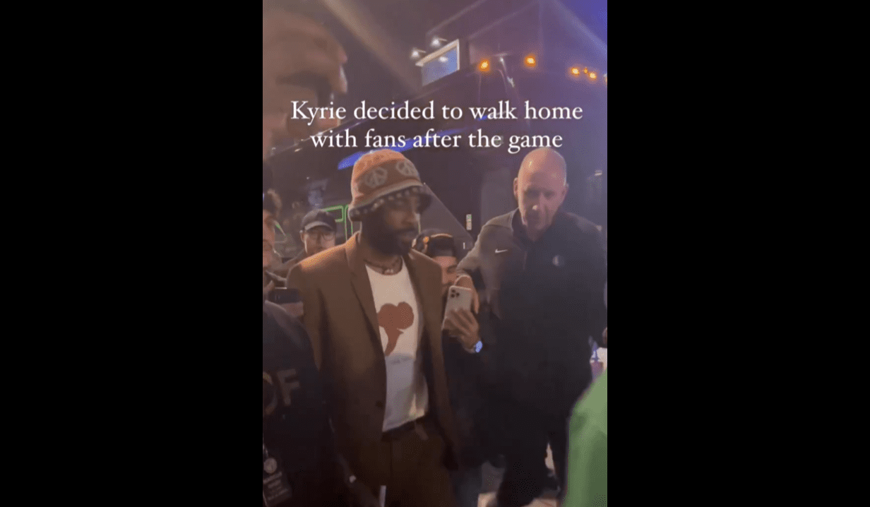Kyrie Irving Walks Home With Fans After His 1st Game As A Dallas Maverick