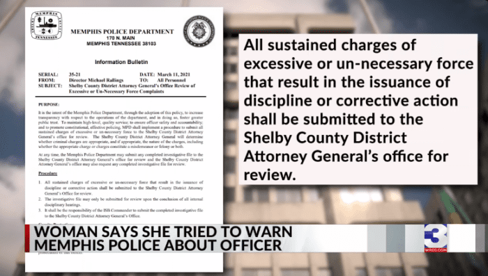 MPD policy from Kadejah Townes case.