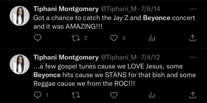 Tiphani Montgomery Jay Z Beyonce tweets