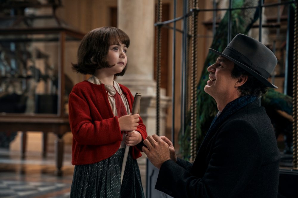 Nell Sutton as younger Marie-Laure and Mark Ruffalo as Daniel LeBlanc - All The Light We Cannot See