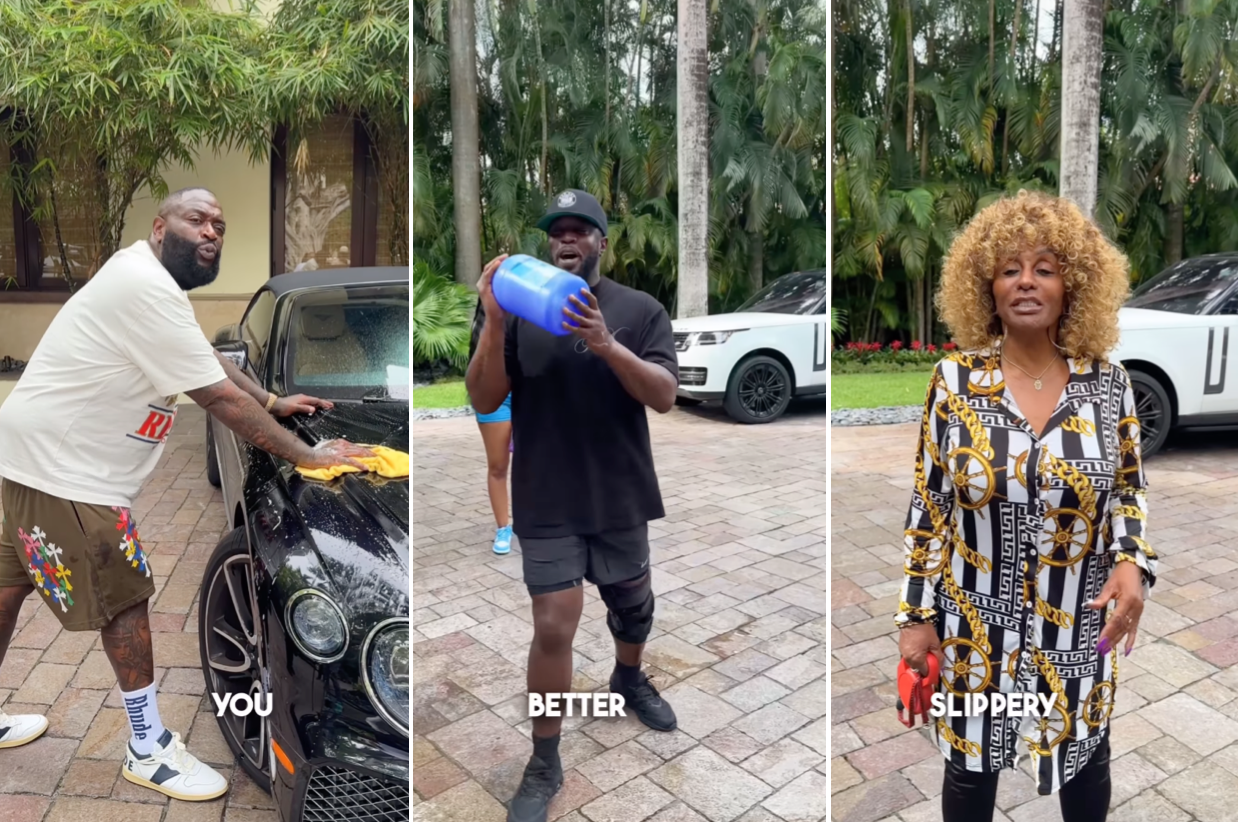 Rick Ross, Diddy, Mama Combs, & An Inconspicuous Caresha Make A Car Wash Video