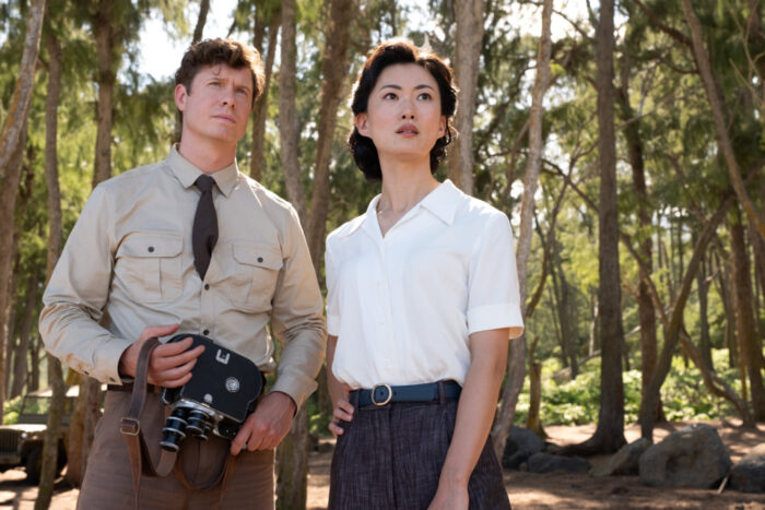 Anders Holm and Mari Yamamoto in monarch: legacy of monsters