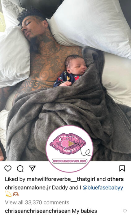Blueface sleeping with son Chrisean Malone Jr.
