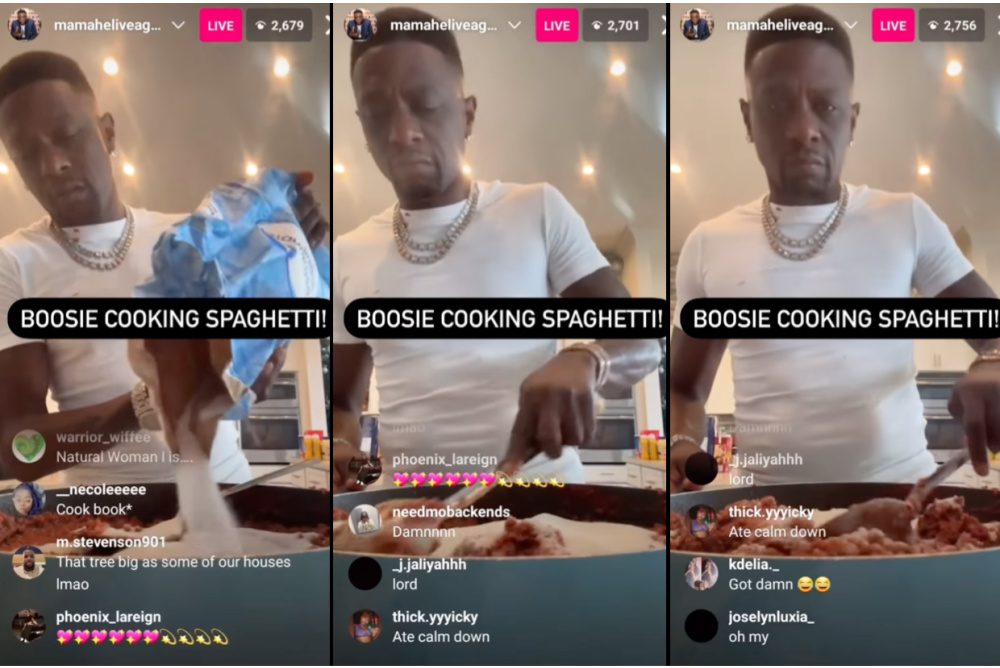 Boosie Drowns His Spaghetti With Sugar On Instagram Live