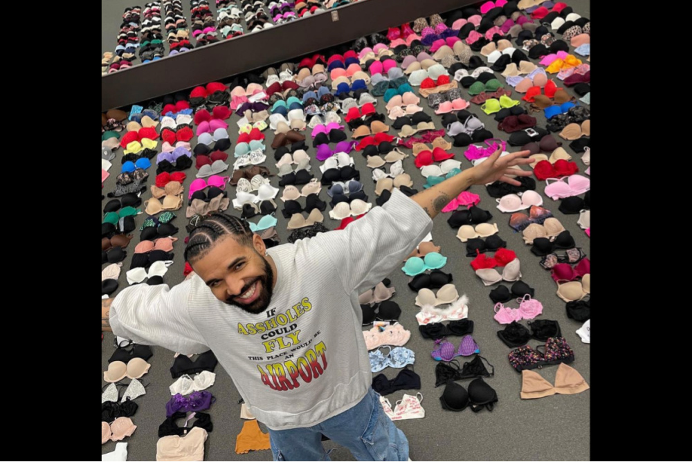 Drake Shows Off His Colorful Bra Collection Sponsored By His Female Fans