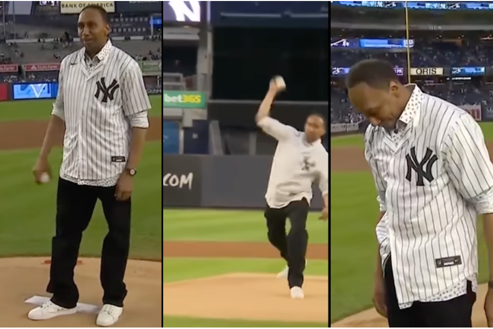 Stephen A. Smith Gets Clowned For His First Pitch At The Yankees Game