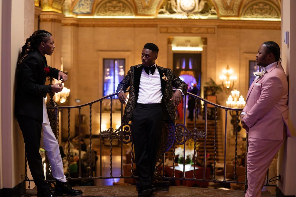 Michael V. Epps as Jake, Alex Hibbert as Kevin and Shamon Brown Jr as Papa in THE CHI