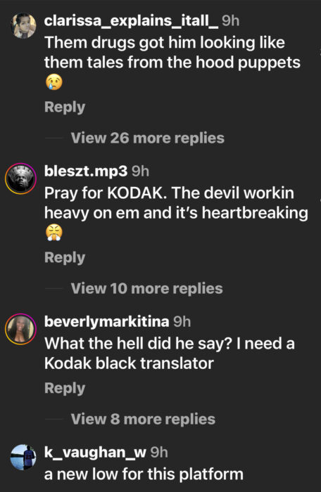 Kodak Black comment 1