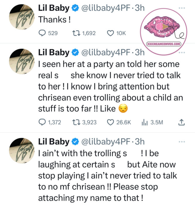 Lil Baby tweets Chrisean Rock (1)