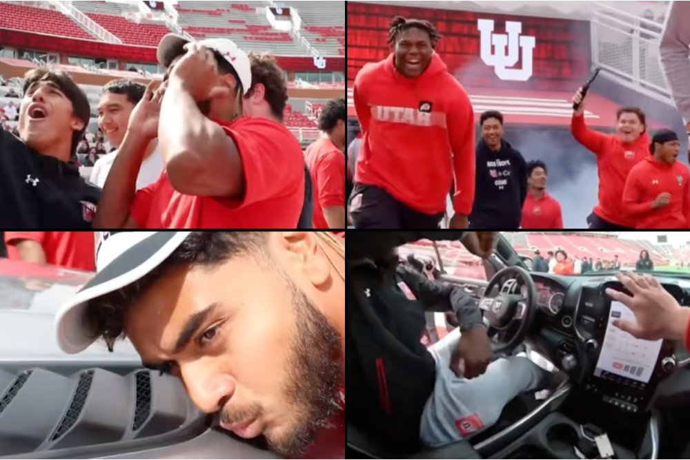 85 Scholarship Football Players On The Utah Utes Gifted Dodge Ram 1500 Trucks From NIL Group
