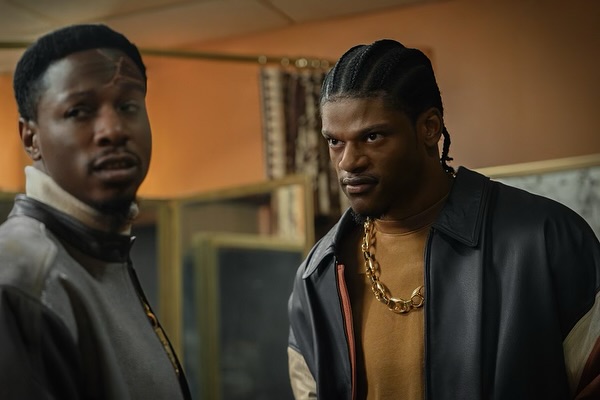 Baltimore Ravens' Lamar Jackson as E-Tone and Joey Bada$$ as Unique in 'Power Book III: Raising Kanan' Season 4