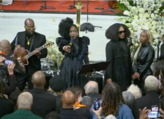 Lauryn Hill Honors Roberta Flack With A Soul-Stirring Tribute At Celebration Of Life Service Lauryn-Hill-Wyclef-Jean-Roberta-Flack-Funeral-Service