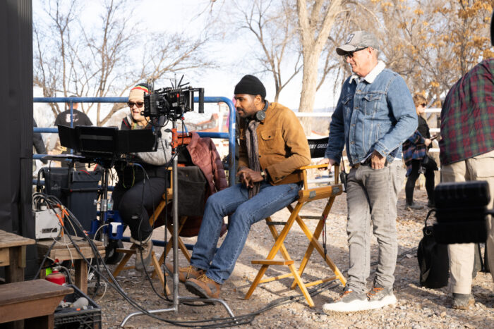 Photo of writer and director Mark Anthony Green on the set of Opus