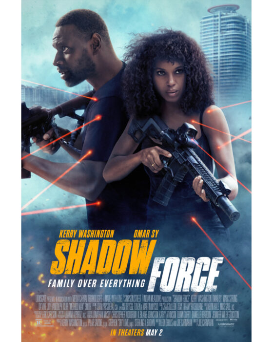 Official poster for Lionsgate movie 'Shadow Force' starring Kerry Washington and Omar Sy