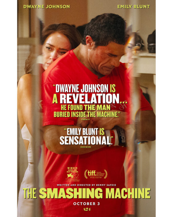 The new poster for The Smashing Machine starring Dwayne Johnson and Emily Blunt