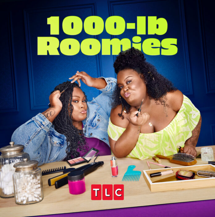Jaz and Nesha pose together in TLC’s new reality series 1000-LB Roomies, premiering June 10