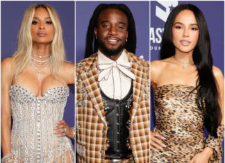 13 Celebrity Looks From The 2025 AMAs Purple Carpet 13 celebrity carpet looks from the 2025 American Music Awards - AMAs- Ciara, Shaboozey, and Becky G