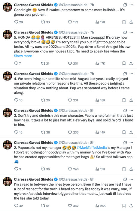 Claressa Shields tweets about Papoose and Remy Ma