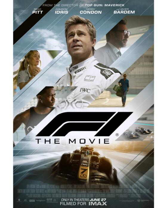 The newly released official poster for F1: The Movie starring Brad Pitt and Damson Idris