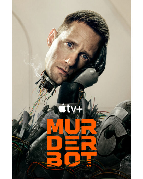 Apple TV+ sci-fi series "Murderbot" follows a self-aware security droid hiding its emotions while protecting human clients.