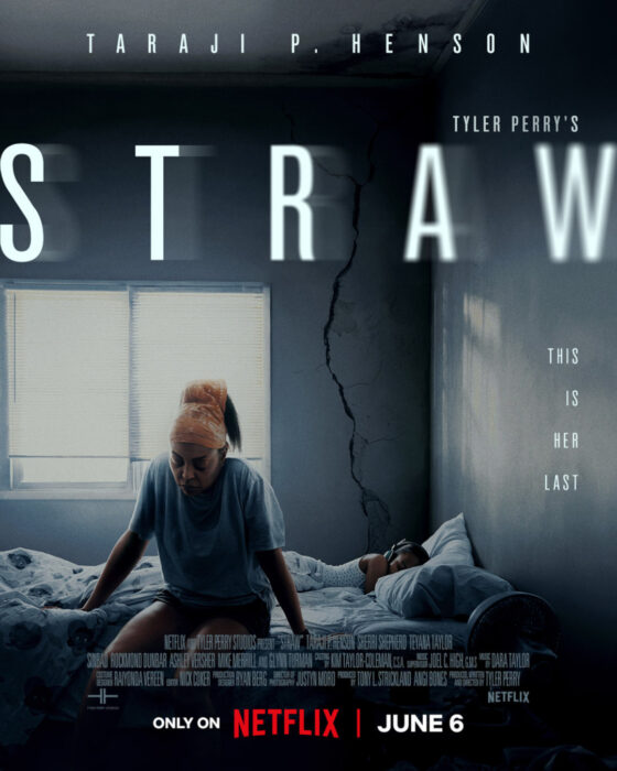 The official key art for Tyler Perry's 'Straw' on Netflix featuring Taraji P. Henson