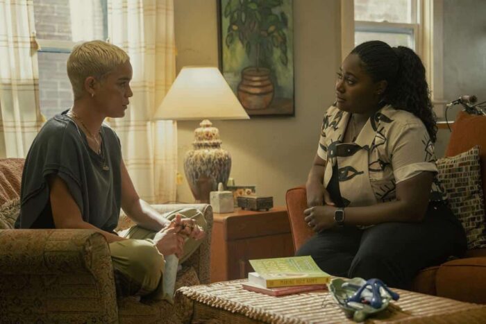 Elizabeth Faith Ludlow and Danielle Brooks in a scene from Peacemaker Season 2