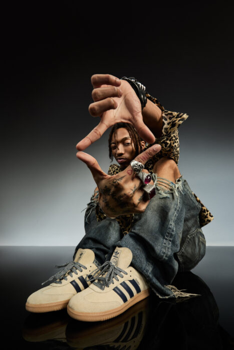 Lil Tecca styles adidas Handball Spezial sneakers for Foot Locker’s Stay in Rotation campaign launch.