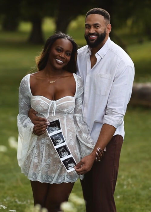 AD and Ollie from Love Is Blind share pregnancy news with ultrasound photos and baby bump