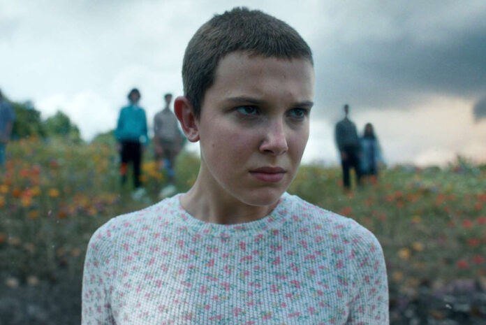 Millie Bobby Brown as Eleven in Stranger Things Season 5 on Netflix.