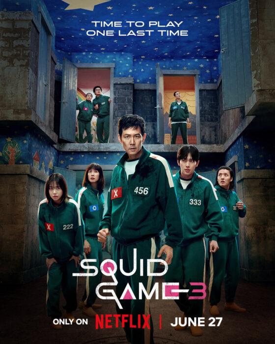 Key art for Squid Game Season 3 featuring Gi-hun and the Front Man.