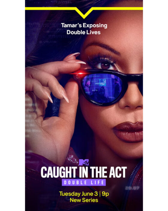 Tamar Braxton in official key art for MTV’s Caught In The Act: Double Life, premiering June 3