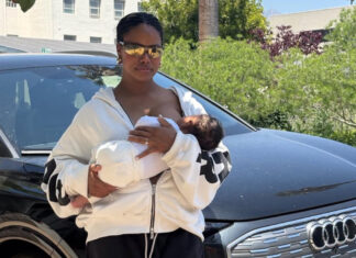 Taylour Paige Welcomes First Child After Car Accident: ‘I’ve Never Felt Safer’ Taylour Paige breastfeeding her newborn son while standing in front of an Audi E Tron after surviving a car accident.