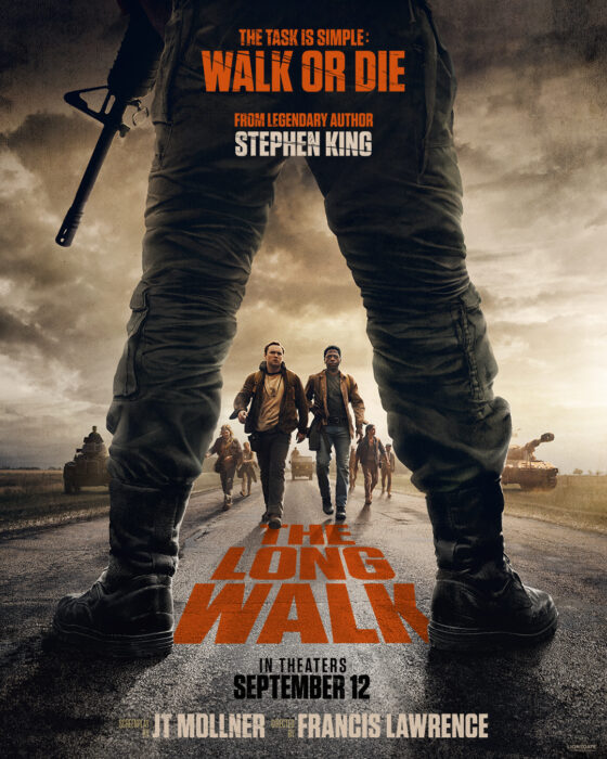 Official movie poster for The Long Walk, based on the novel by Stephen King, from Lionsgate.