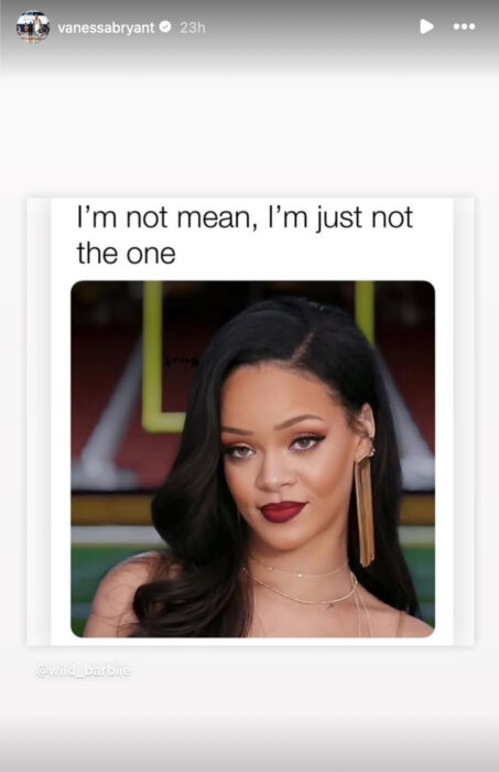 Vanessa Bryant addresses pregnancy rumors with Rihanna meme on Instagram
