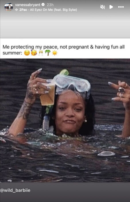 Vanessa Bryant addresses pregnancy rumors with Rihanna meme on Instagram
