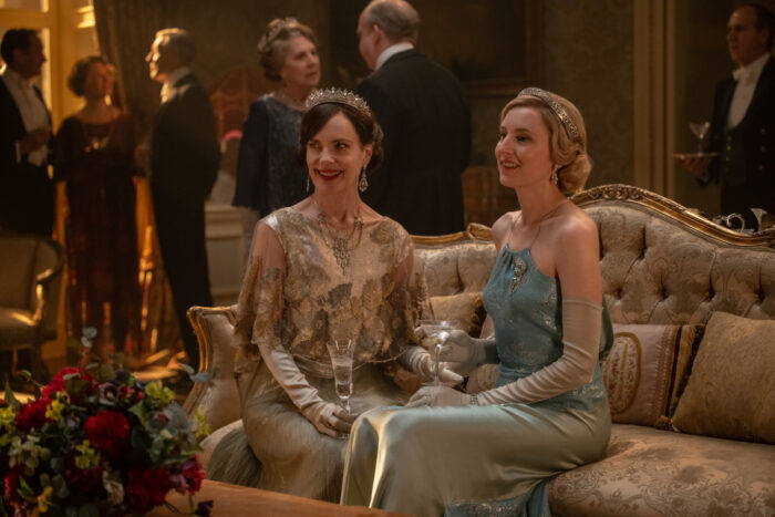 Elizabeth McGovern as Cora Grantham and Laura Carmichael as Lady Edith in a first look photo from Downton Abbey: The Grand Finale by Focus Features.
