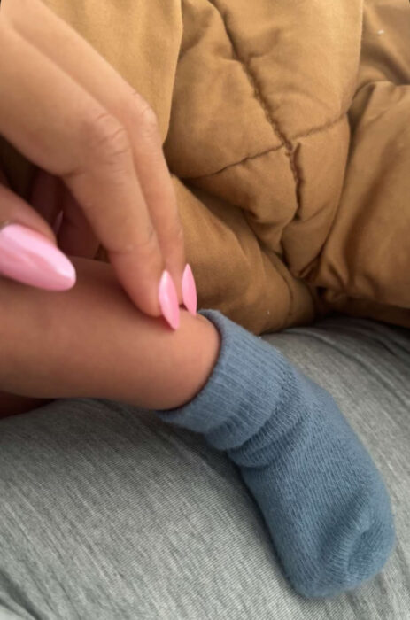 Serayah shares photo of newborn son's leg and foot on Snapchat