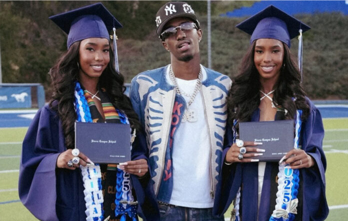 King Combs with Jessie James and D’Lila Star Combs celebrating high school graduation.