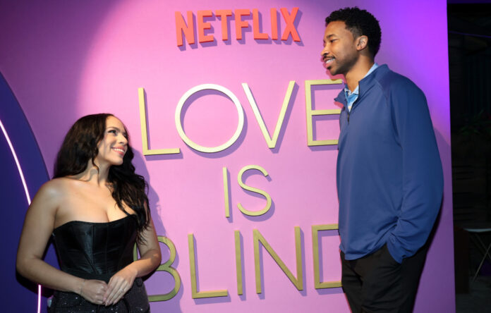 Lydia Arleen Velez and James Milton Johnson IV attending the Love Is Blind event at SXSW on March 8, 2025, in Austin, Texas