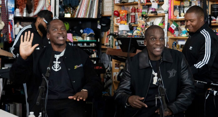 Pusha T and Malice of the Clipse give Tiny Desk Concert live performance.