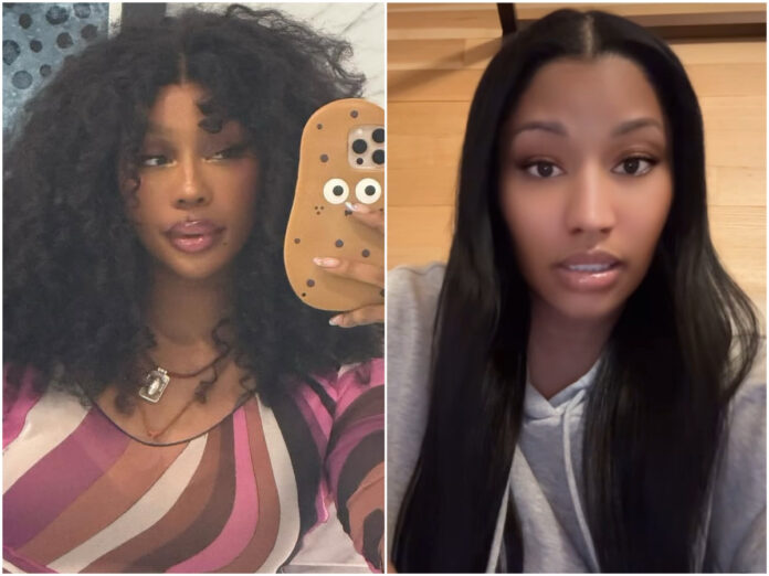 SZA and Nicki Minaj at separate events amid public feud over past feature requests and social media shade