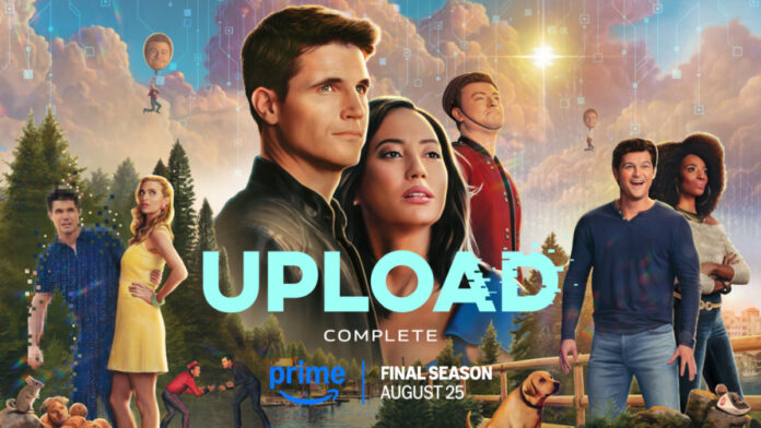 Cast of ‘Upload’ Season 4, including Robbie Amell and Andy Allo, return for the final season on Prime Video August 25, 2025.